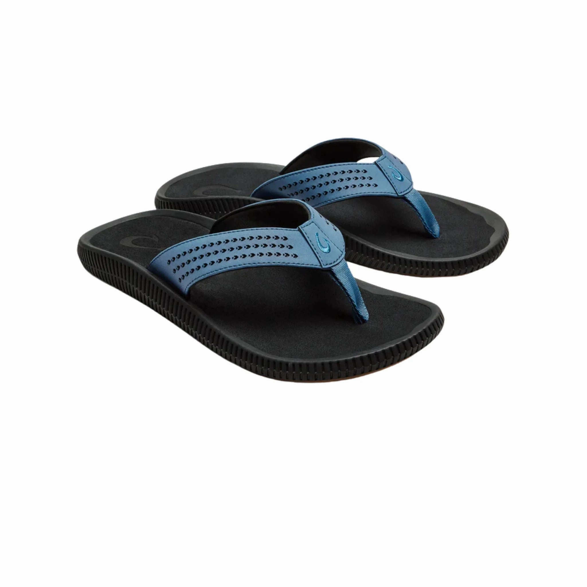 Beach Sandals Olukai Men's Ulele Flip Flop - Blue fog/ Lava Rock