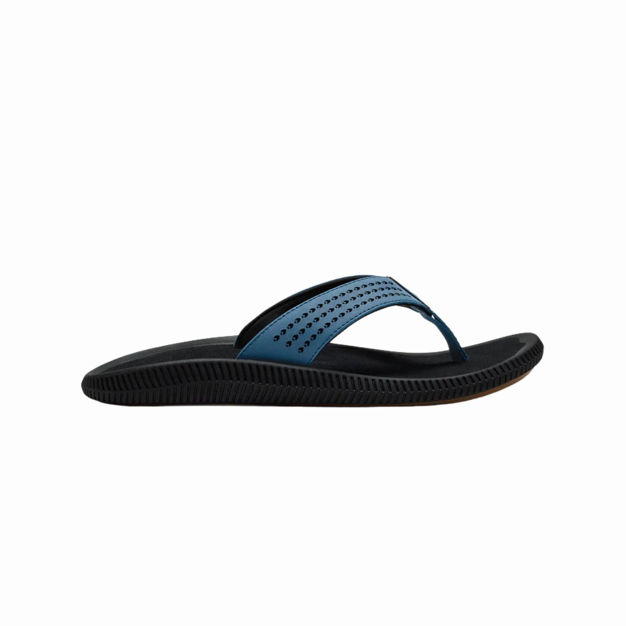 Olukai Men's Ulele Flip Flop - Blue fog/ Lava Rock Multi Strap