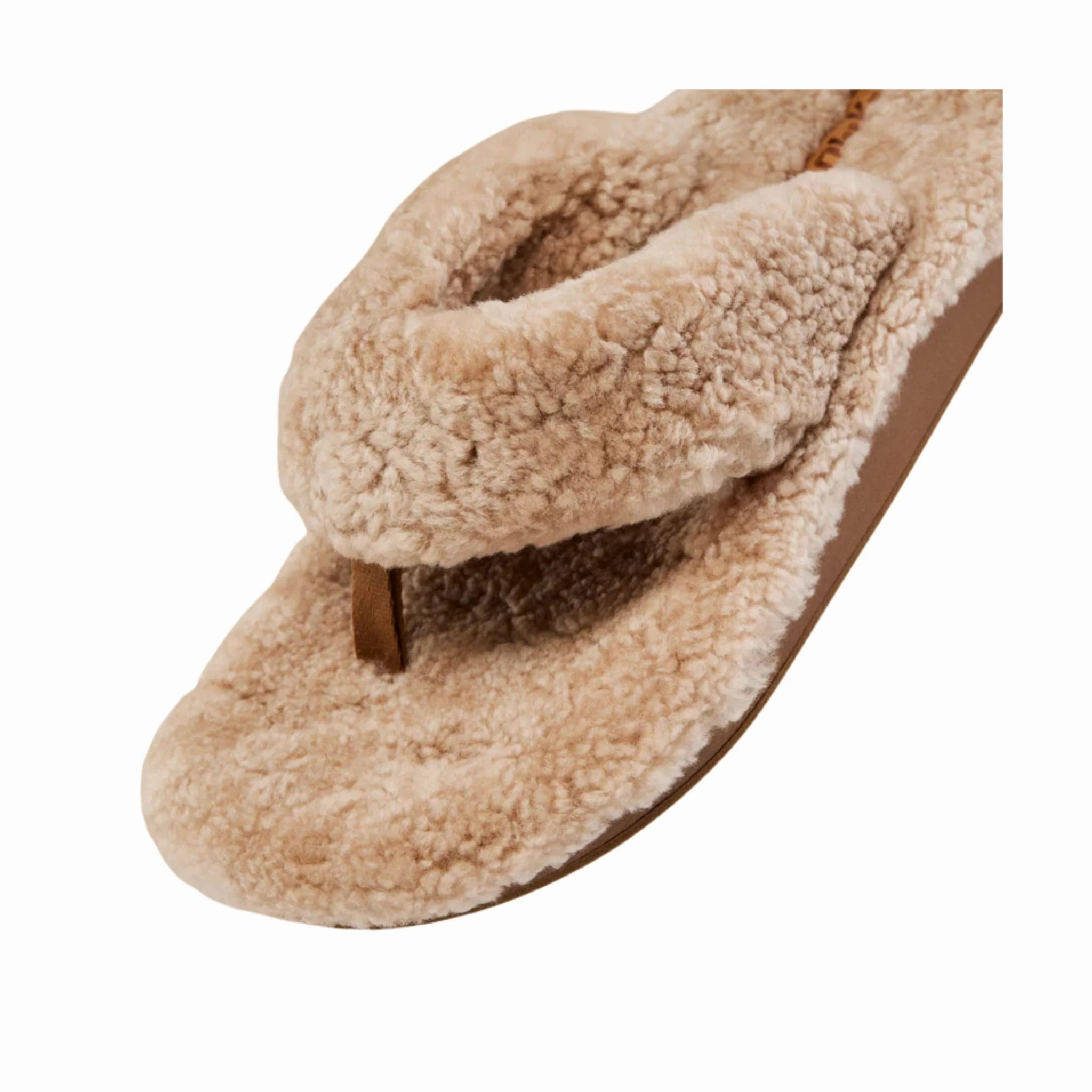 Olukai Women's Kipea Heu Fuzzy Slipper Sandals - Tan Footwear for Active Lifestyle Recycled Components