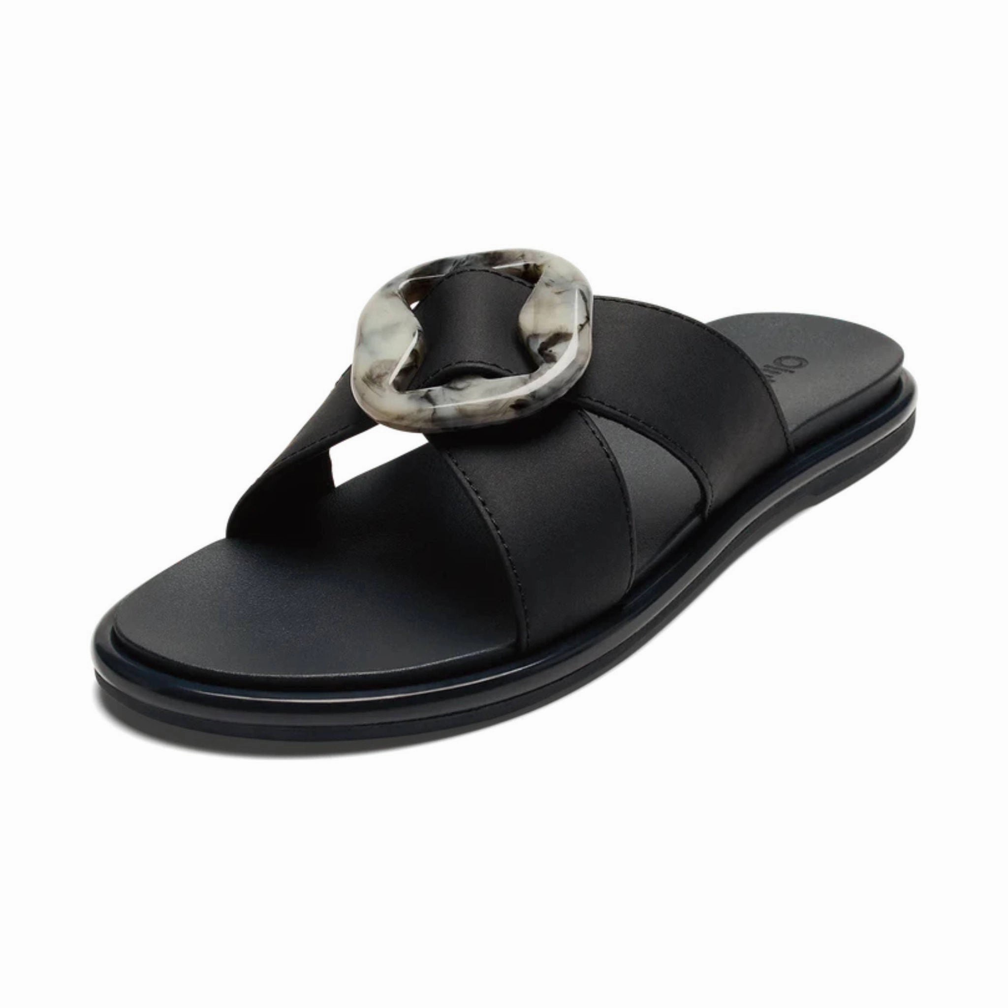 Easy To Wear Shoes morning run OluKai Women's La`i Slide Sandals - Lava Rock