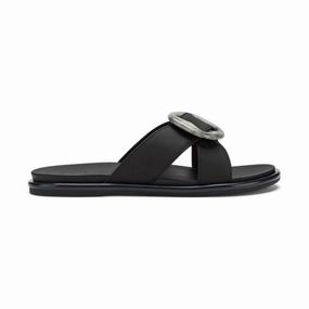 OluKai Women's La`i Slide Sandals - Lava Rock Stylish Summer Shoes UV Resistant Webbing