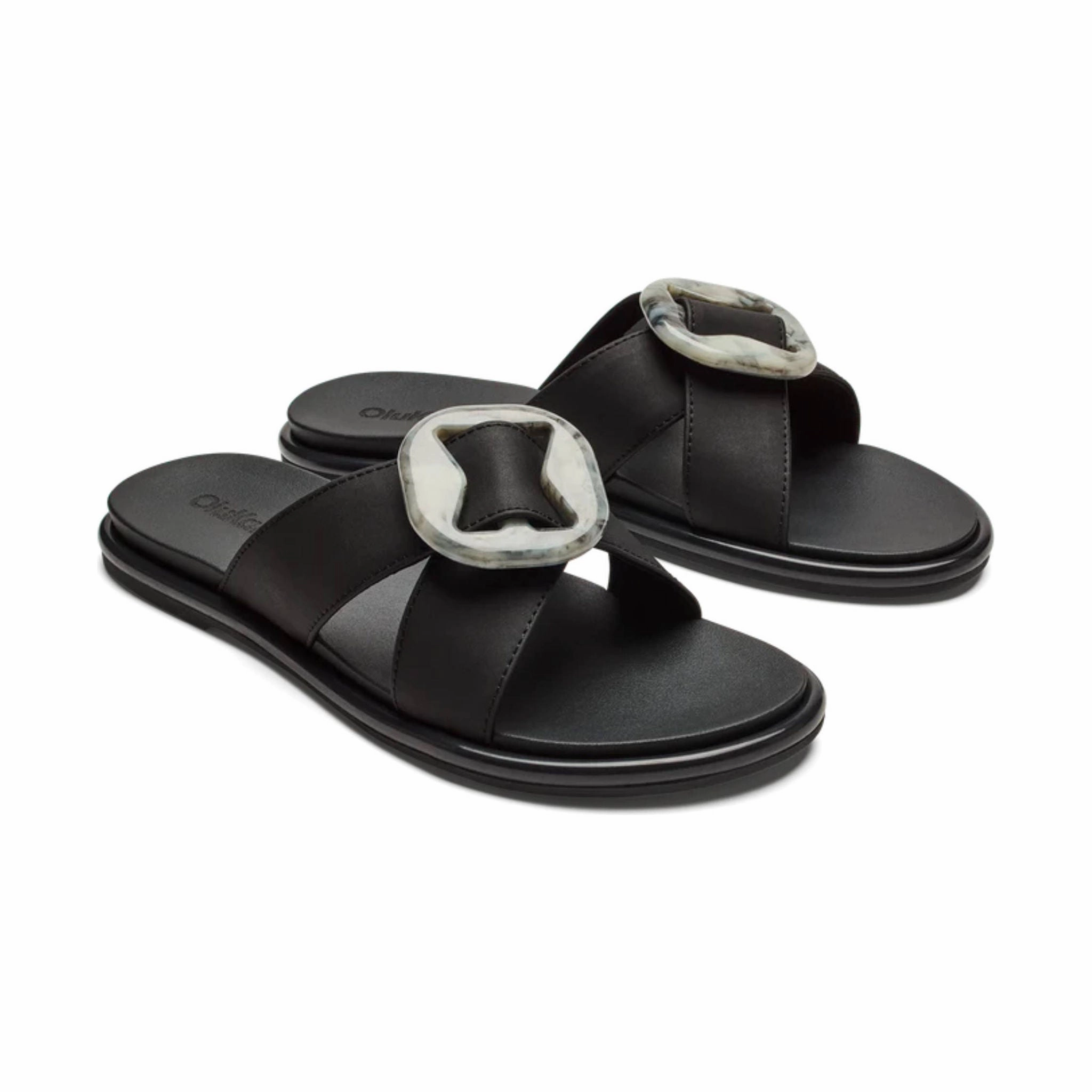 Eva Midsole OluKai Women's La`i Slide Sandals - Lava Rock