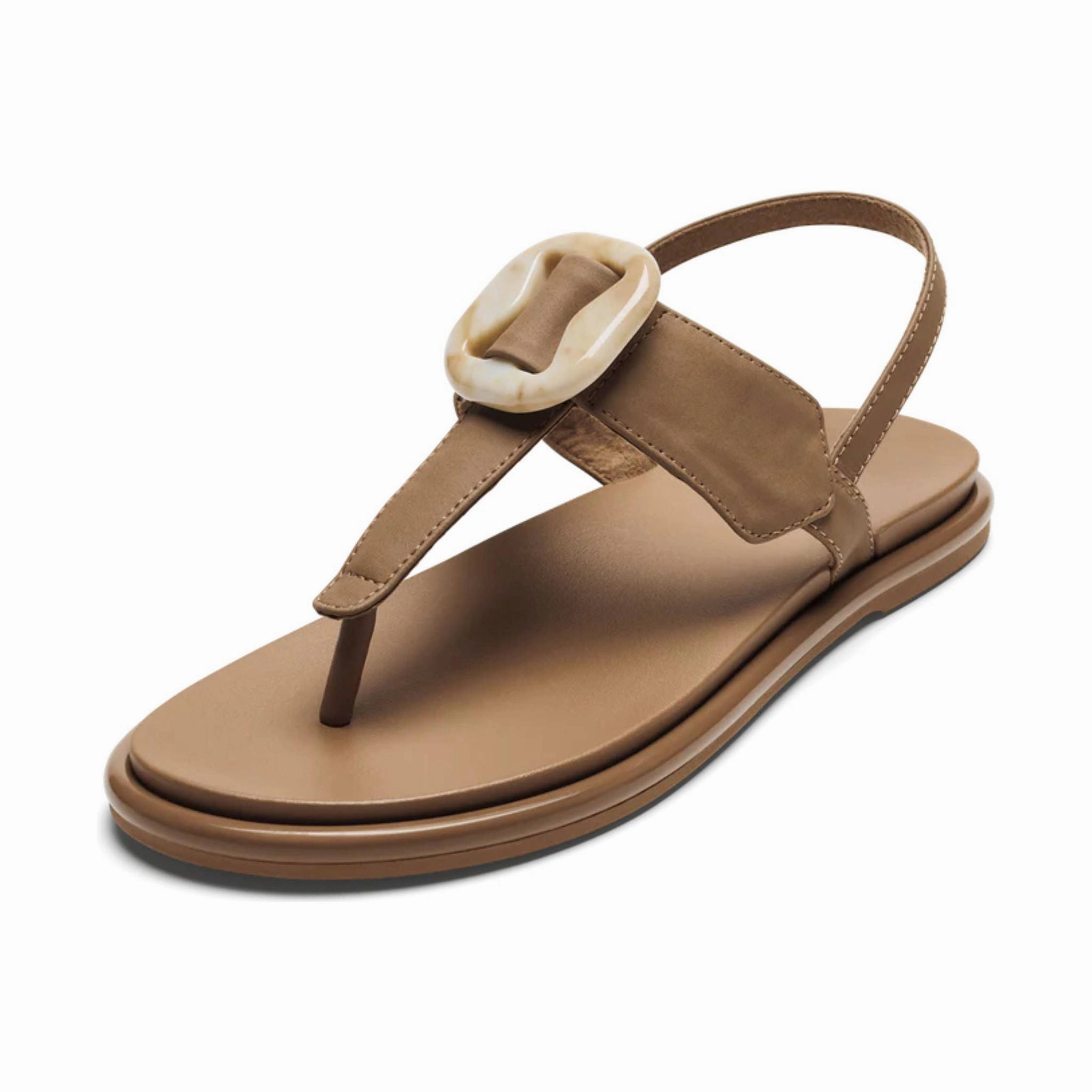 No Buckle Functional Footwear OluKai Women's La`i T-Bar Strappy Beach Sandals - Tan