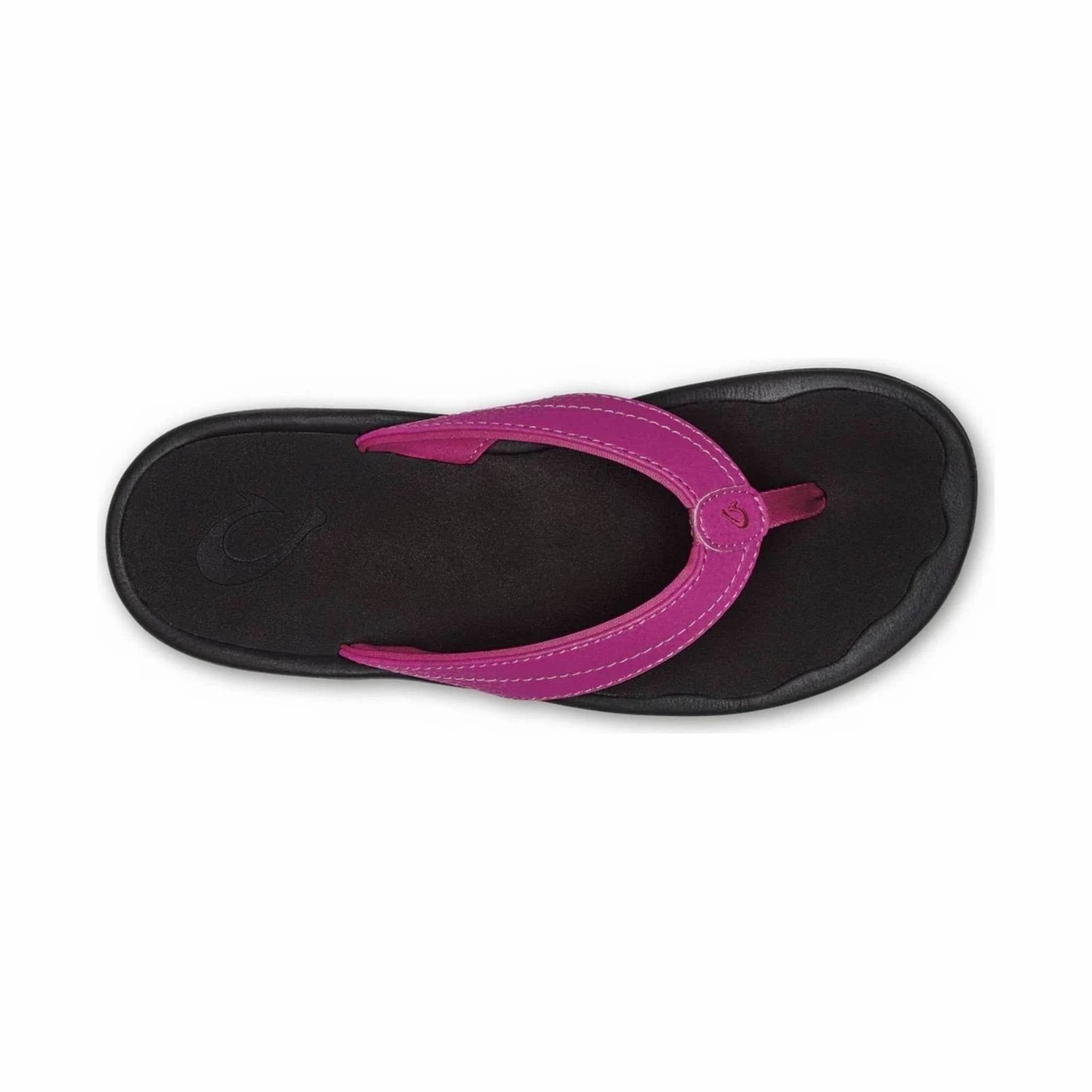 Toe Free OluKai Women's Ohana Sandals - Orchid Flower/Black