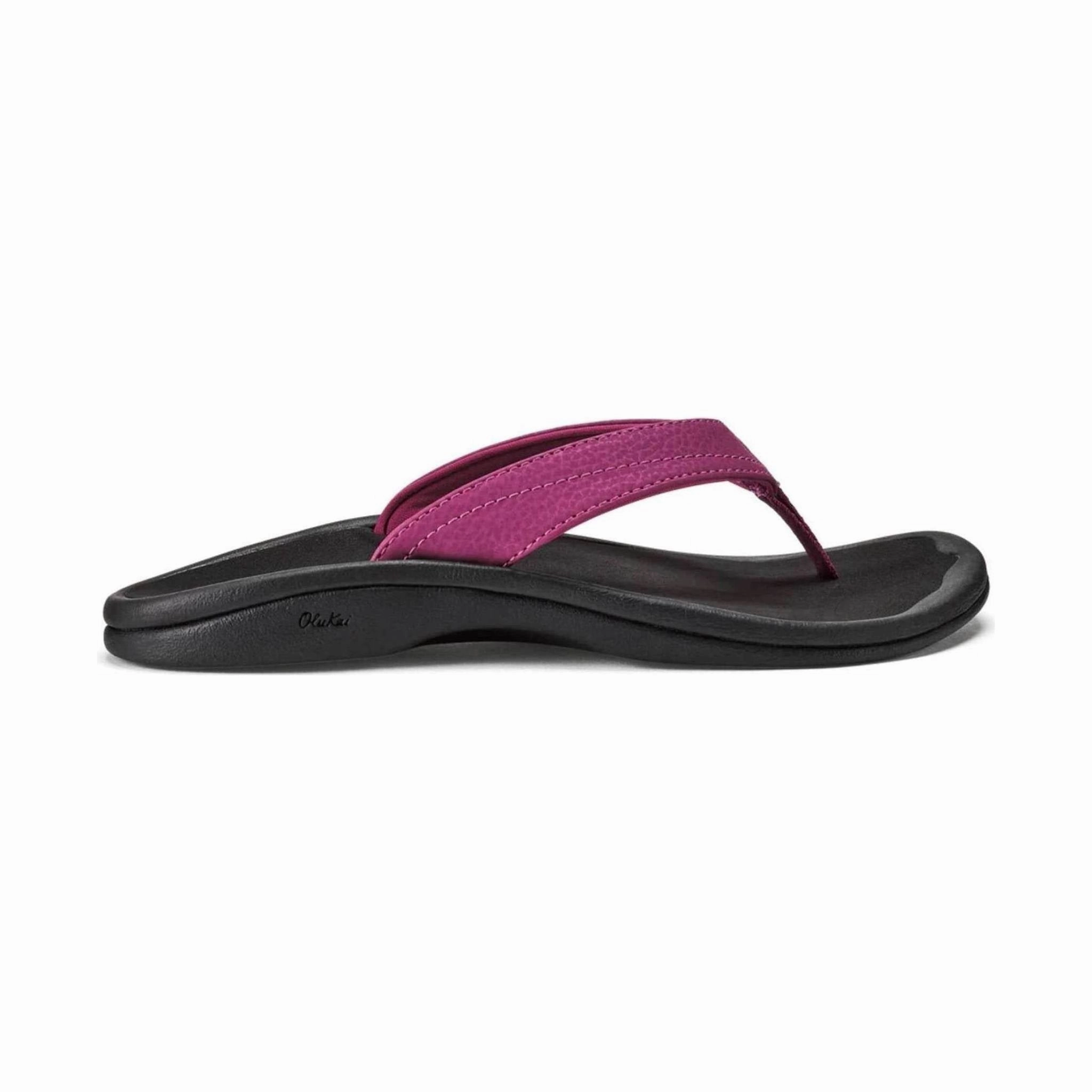 Daily Casual OluKai Women's Ohana Sandals - Orchid Flower/Black