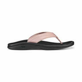 hollow design Lightweight EVA Midsole OluKai Women's Ohana Sandals - Petal Pink/Black