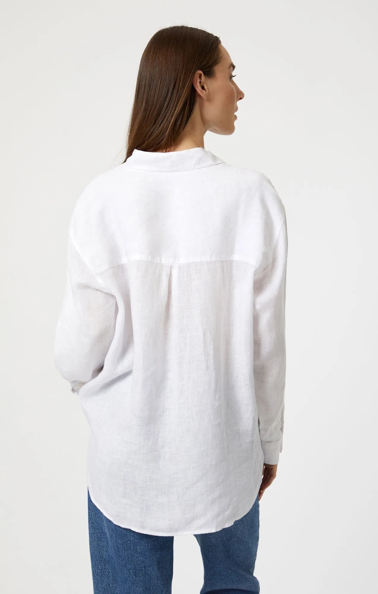 Versatile Wear LINEN BUTTON-UP SHIRT IN WHITE