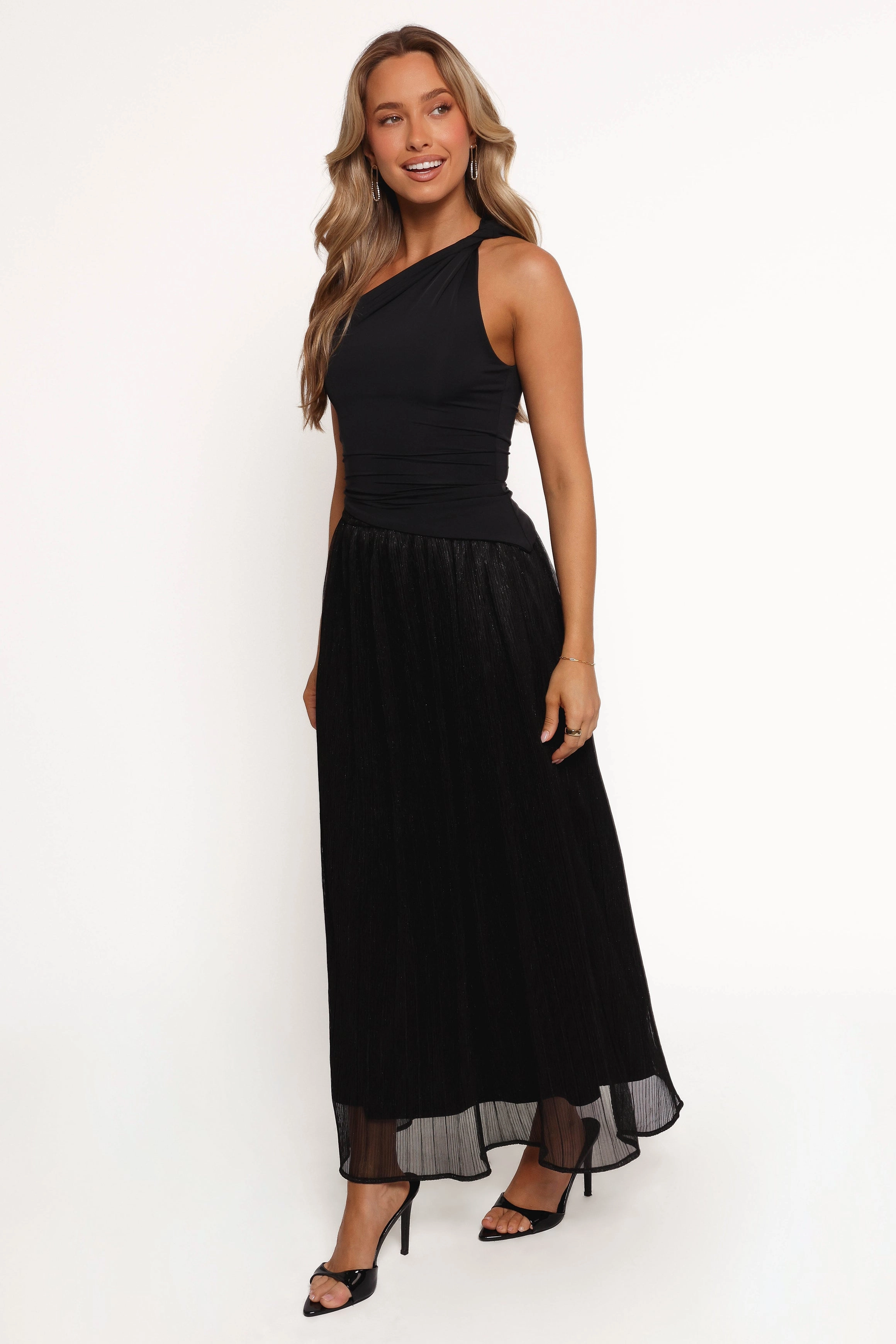 Tricia Maxi Skirt - Black Tailored Cut