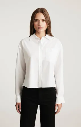 ONE POCKET BUTTON-UP SHIRT IN WHITE UV Protective Coating Vibrant Hue