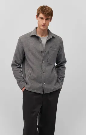 ONE POCKET LONG SLEEVE BUTTON-UP SHIRT IN ANTHRACITE High Density Weave Everyday Layer