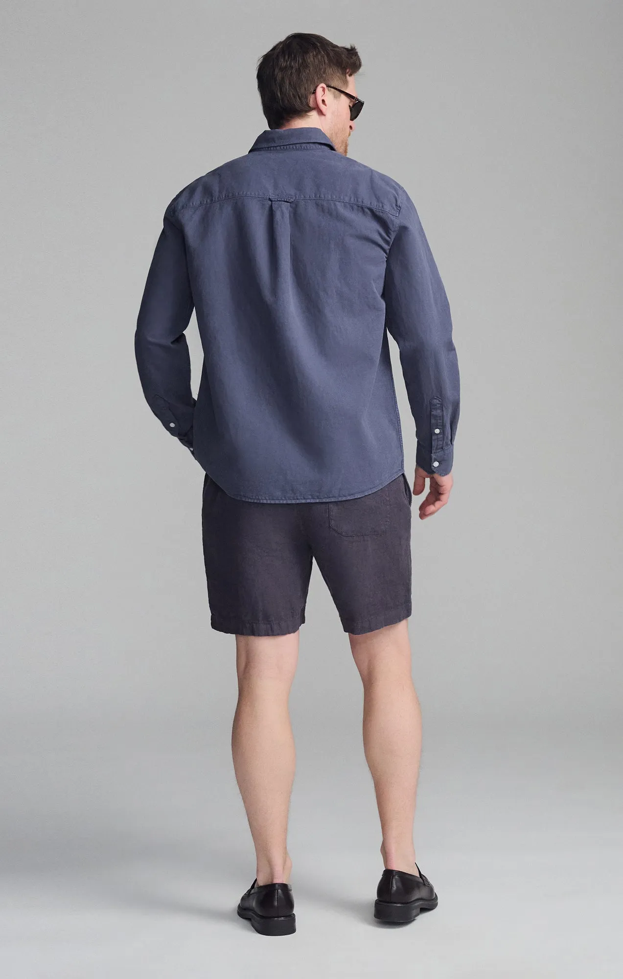 Abrasion Resistant Edges ONE POCKET LONG SLEEVE BUTTON-UP SHIRT IN OUTER SPACE