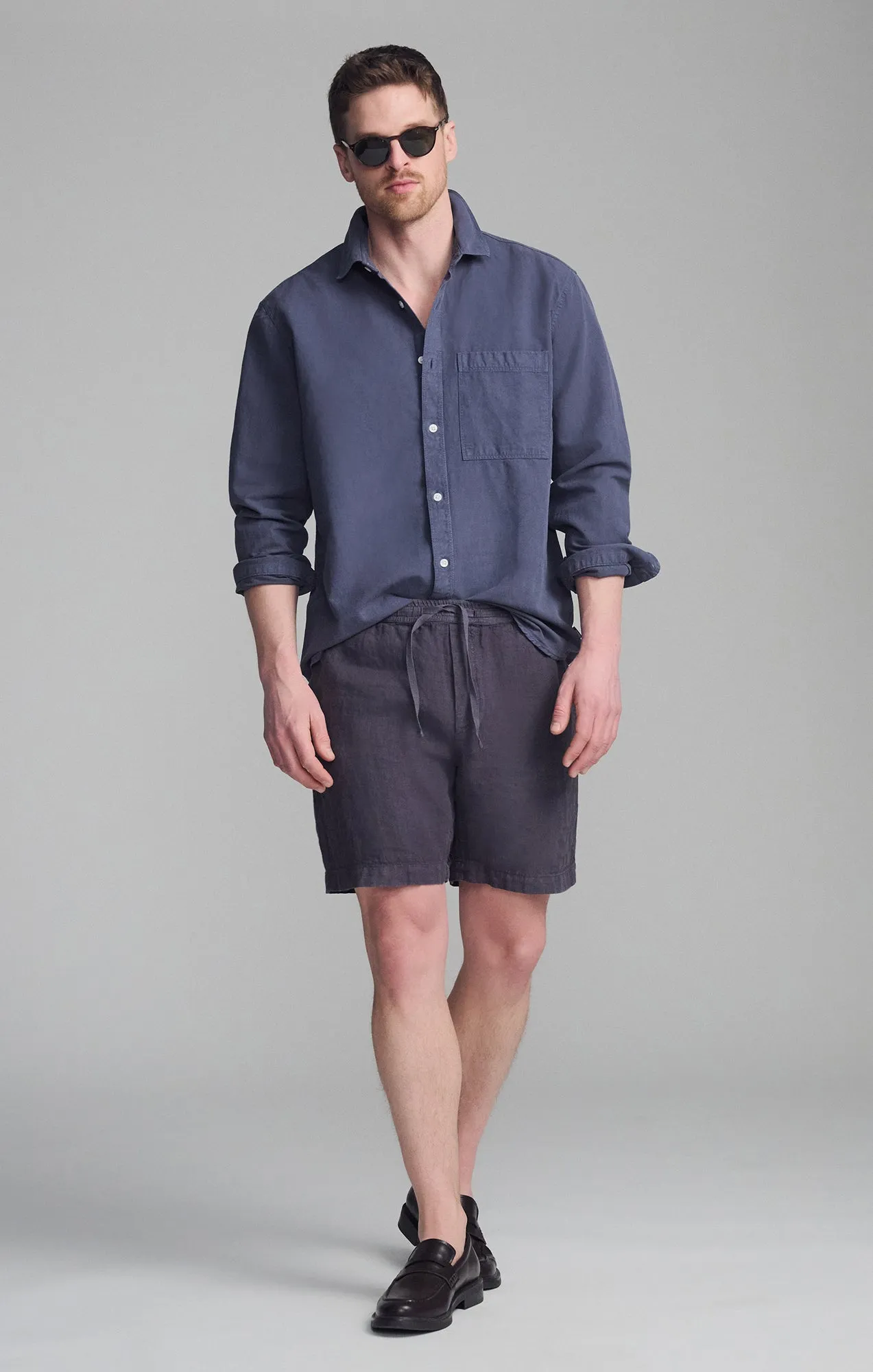 Bold Pattern ONE POCKET LONG SLEEVE BUTTON-UP SHIRT IN OUTER SPACE