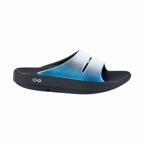 Non Toxic Material Composition slim fit OOfos Women's OOahh Luxe Slide - Frost