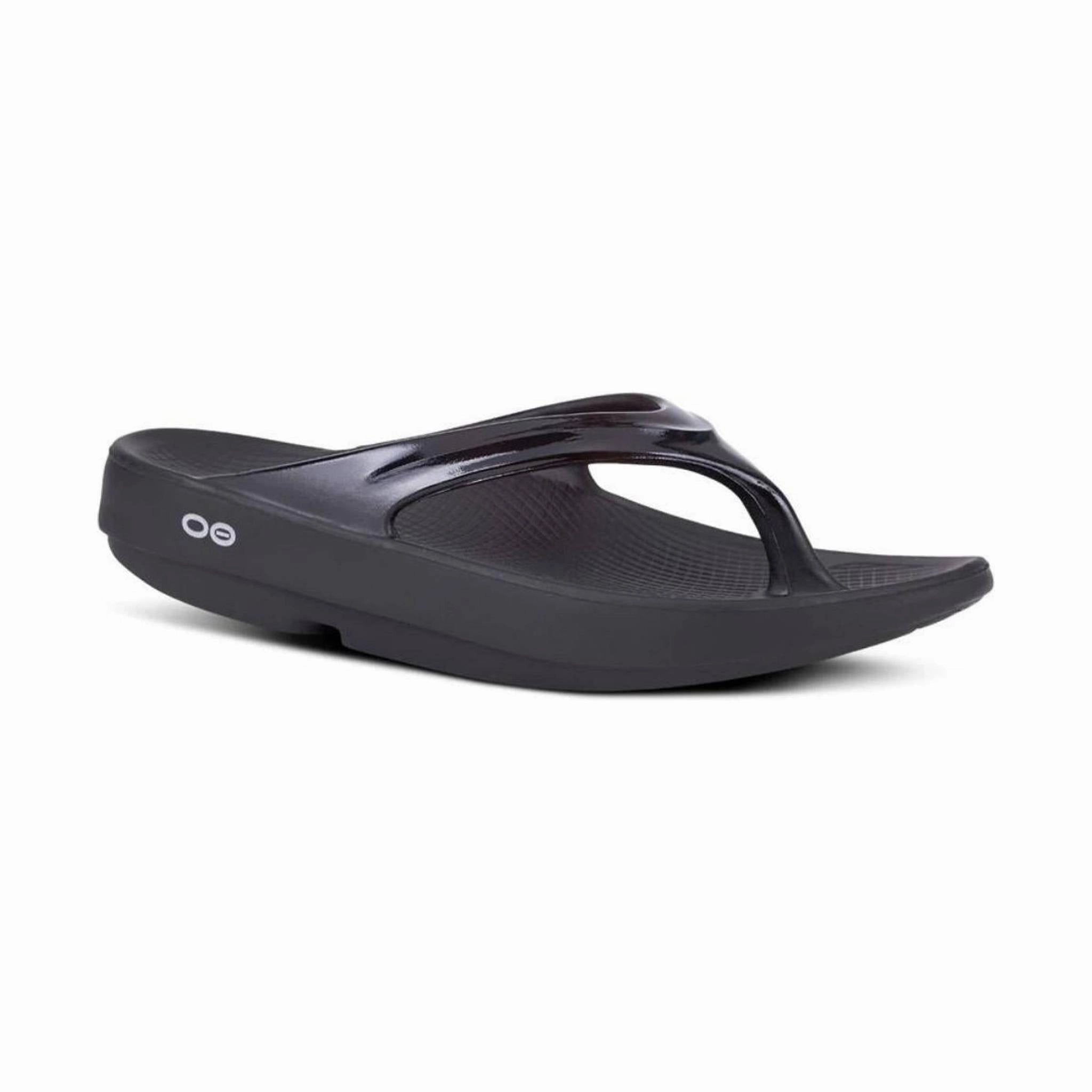 OOfos Women's OOlala Sandals - Black Cushion Lining synthetic leather