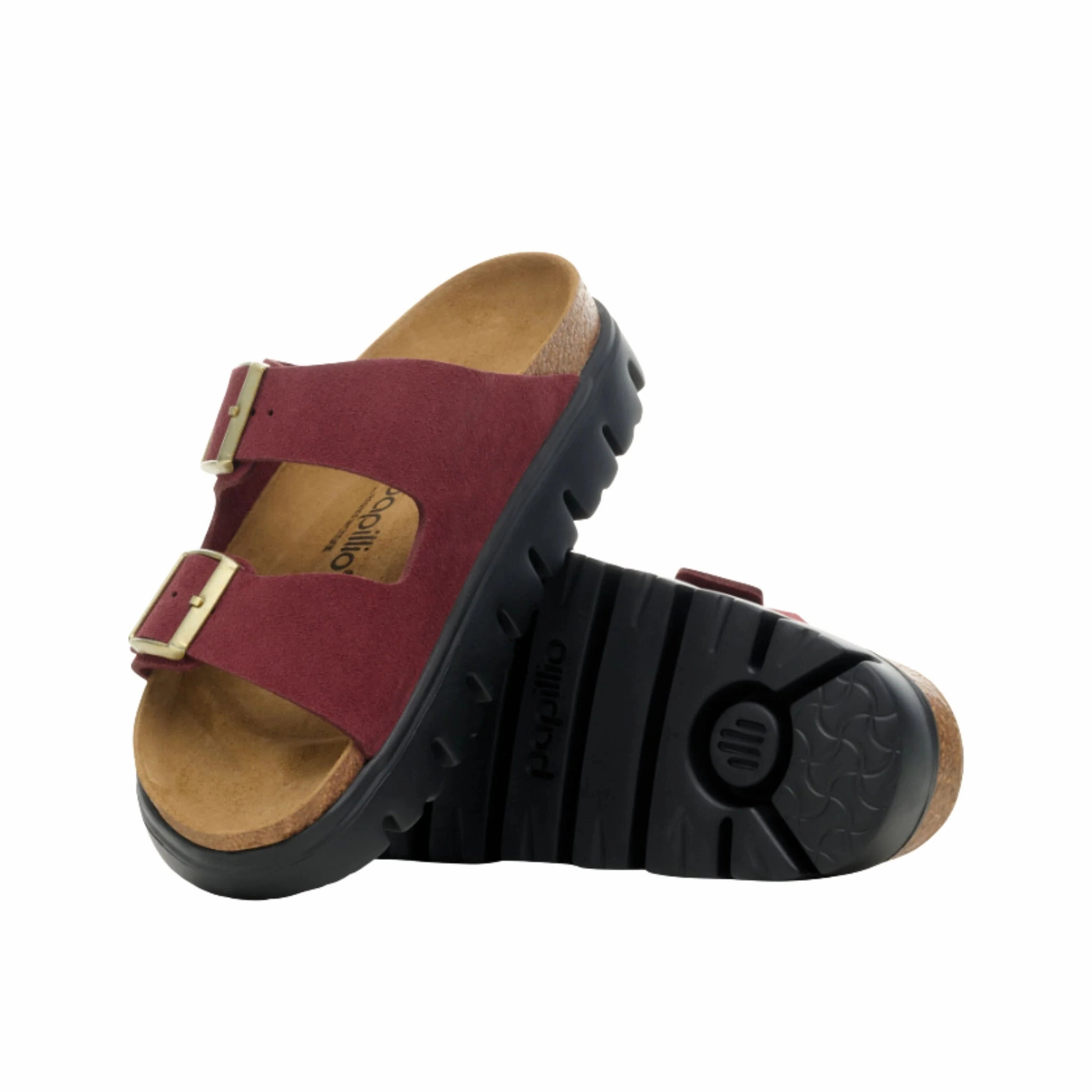 Birkenstock Papillio Arizona Chunky Sandal - Suede Leather Zinandel Sun Safe