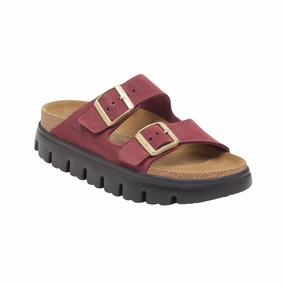 Birkenstock Papillio Arizona Chunky Sandal - Suede Leather Zinandel flexible shoes