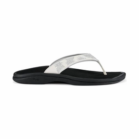 OluKai Women's Ohana Sandals - Bright White/Hua Silver Glow