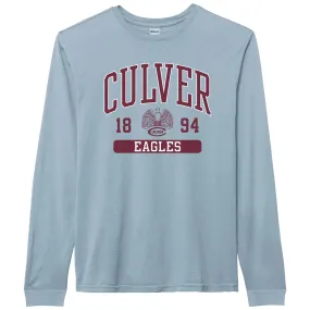 Pigment Dyed Long Sleeve Tee - Blue Fog Oversized Fit Elegant