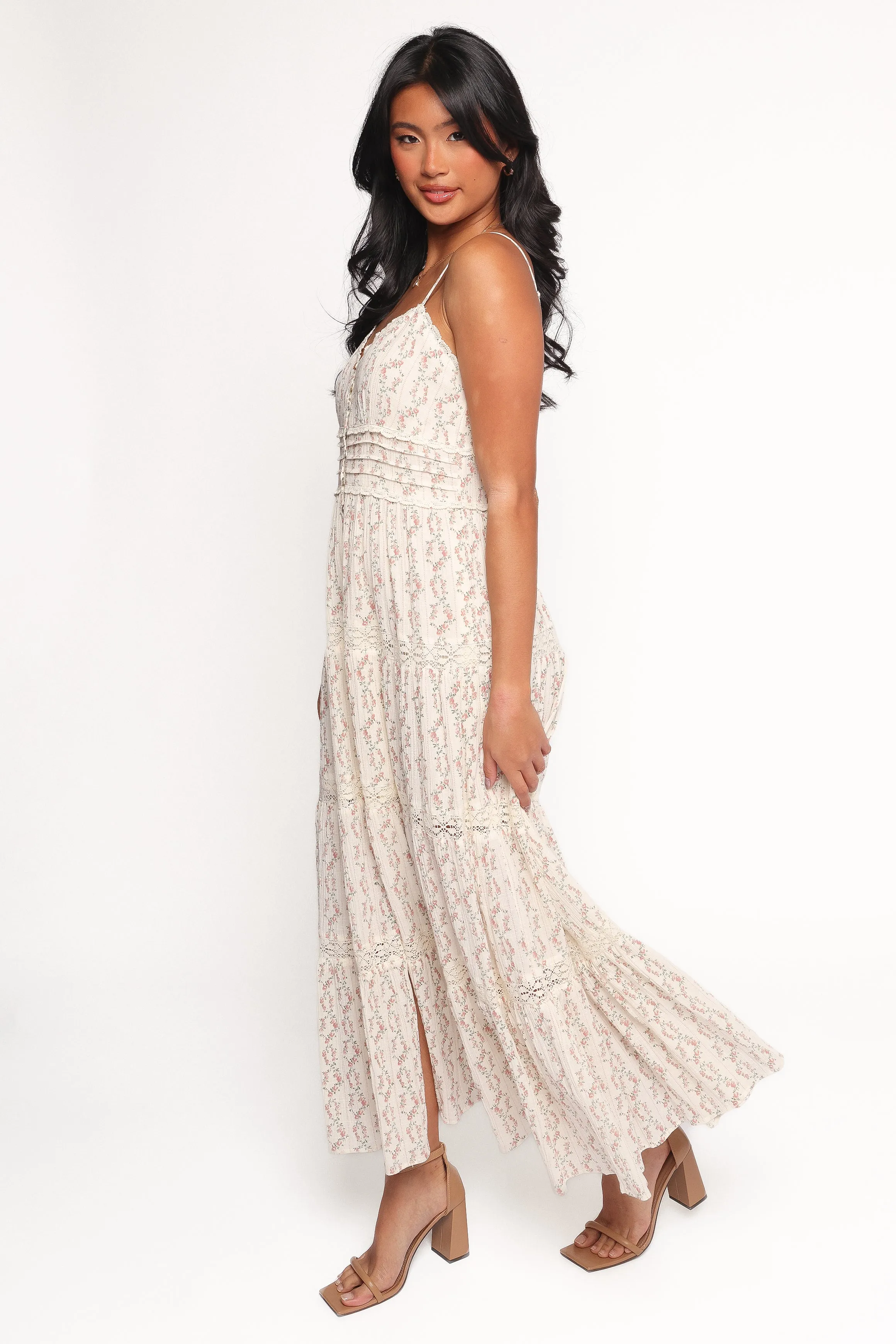 Lace Fine Orlaith Maxi Dress - Rose Garden