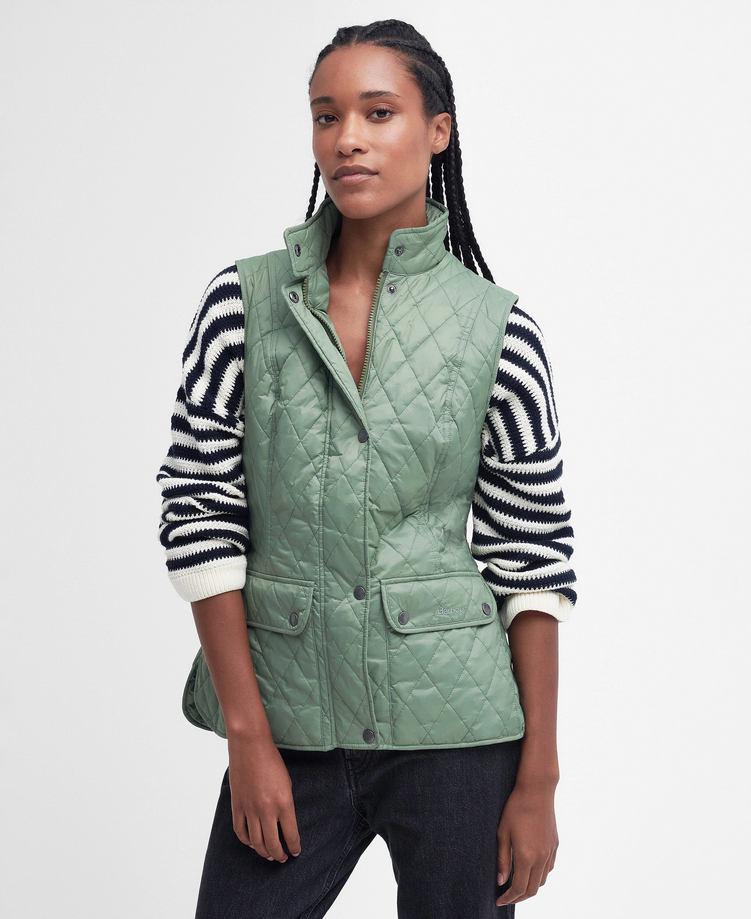 Two Way Zipper Otterburn Gilet - Bayleaf