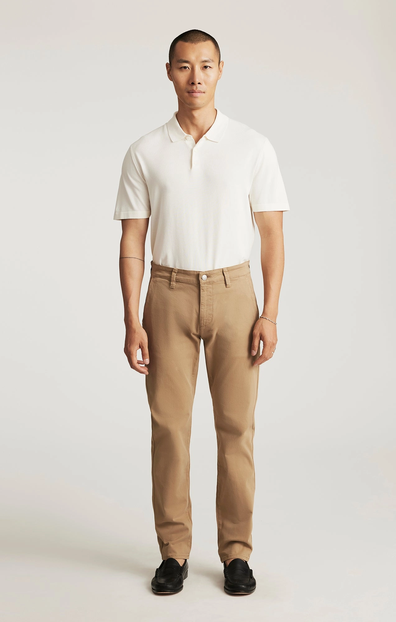 Performance Design Fit AntibacterialCoating MILTON SLIM STRAIGHT CHINO IN KHAKI CASUAL TWILL