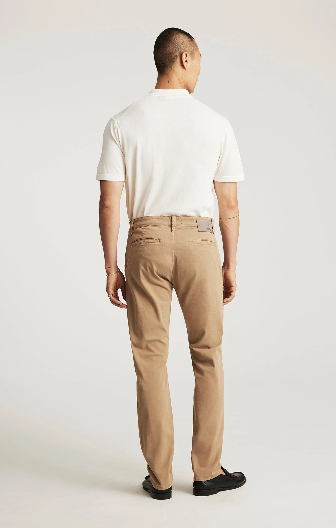 Flat Lock Stitching MILTON SLIM STRAIGHT CHINO IN KHAKI CASUAL TWILL