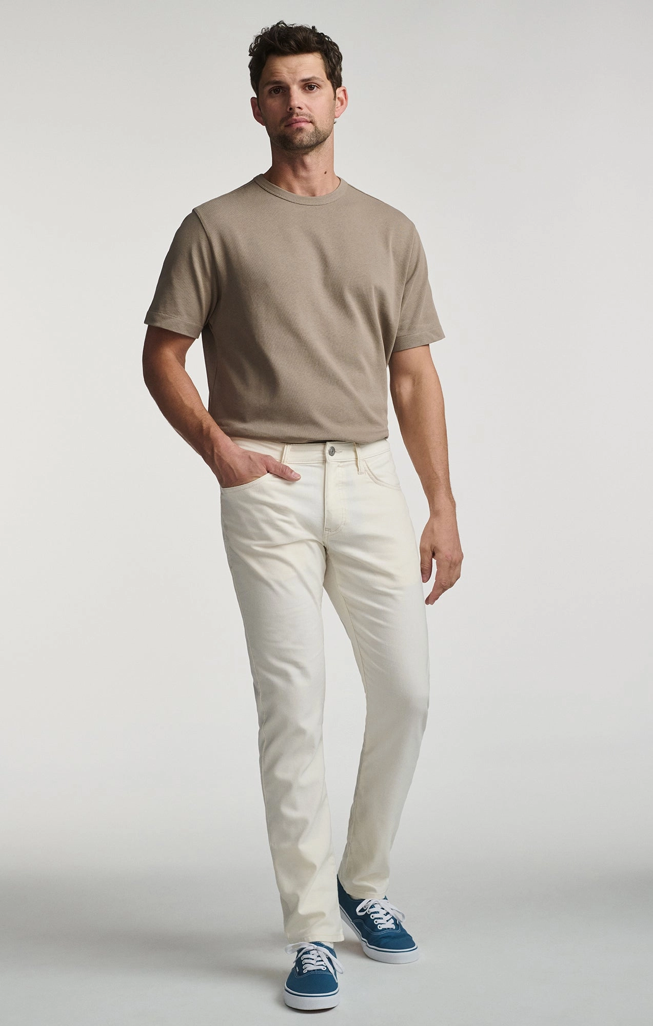 JAKE SLIM LEG IN OFF WHITE LINEN Cozy Casual