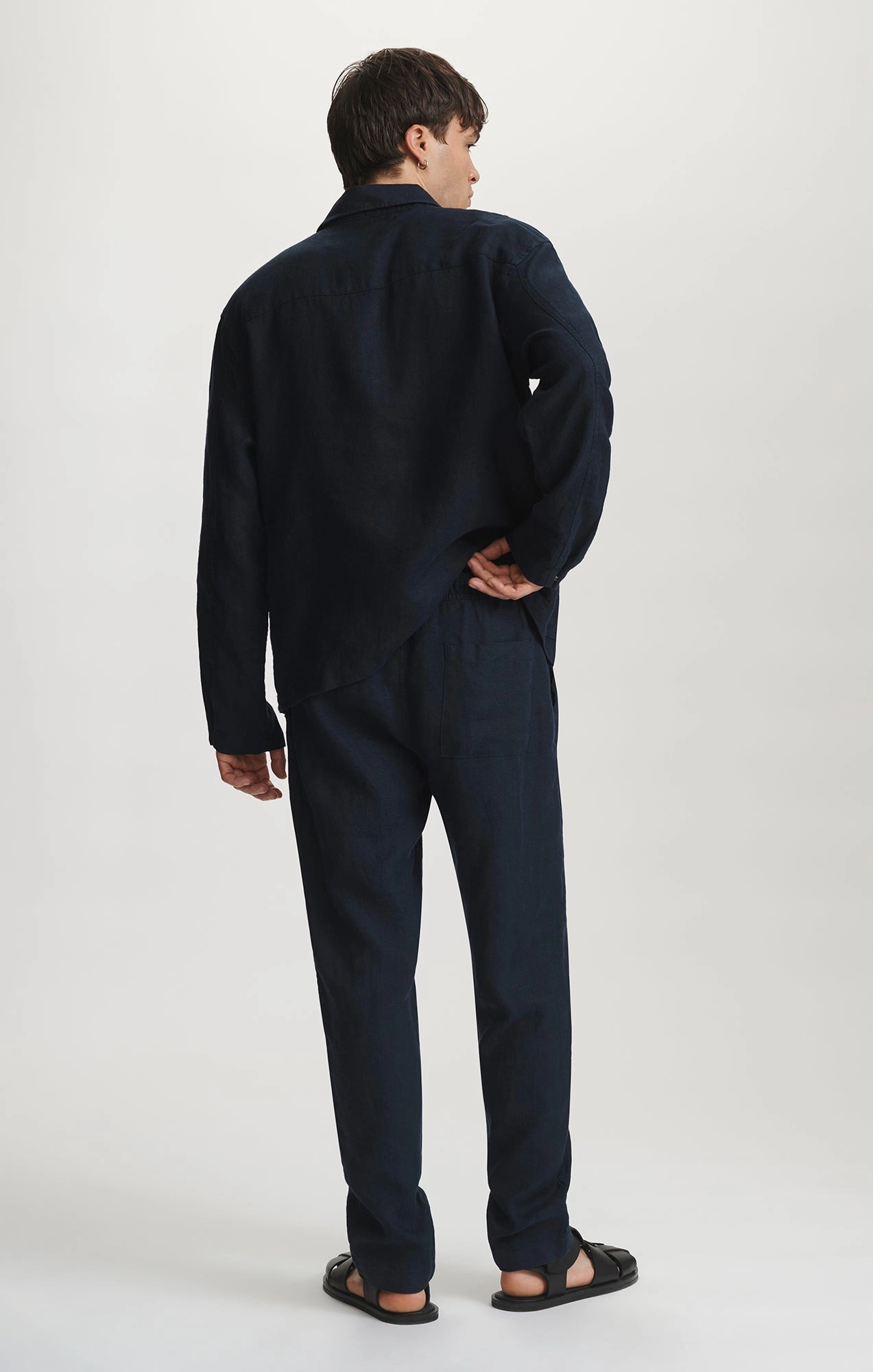 Quick Slip BreathableLining DRAWSTRING PANTS IN DARK SAPPHIRE