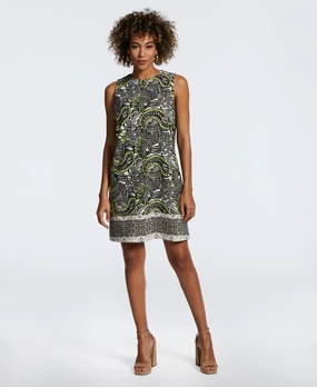 Urban Cool Comfort Layer Paisley Print Shift Dress