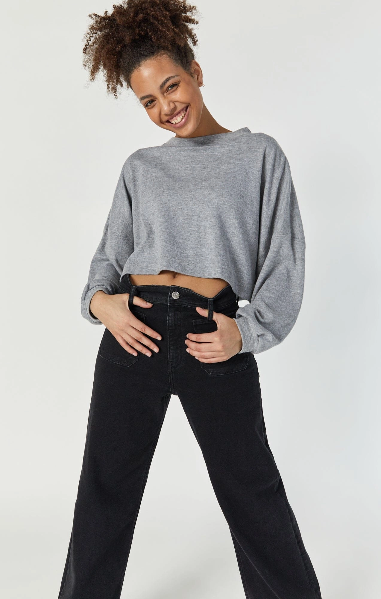 Functional Waistband Go-To Basic PALOMA MARINE WIDE LEG IN DEEP SMOKE FLEX BLUE