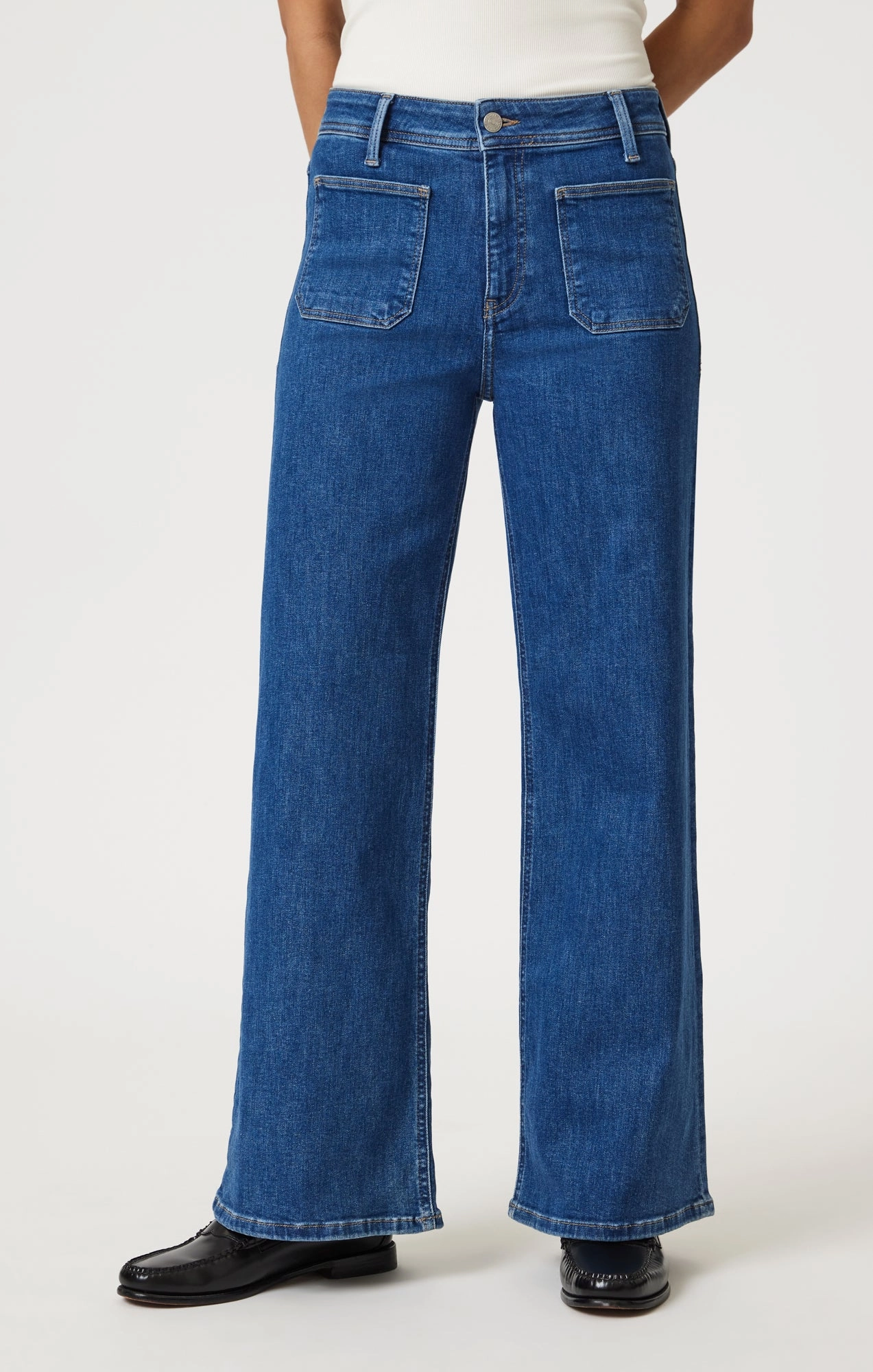 Chic Design PALOMA MARINE WIDE LEG IN MID BRUSHED FLEX BLUE