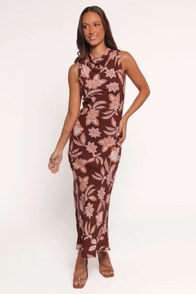 Wheeler Midi Dress - Orange Floral Timeless Look
