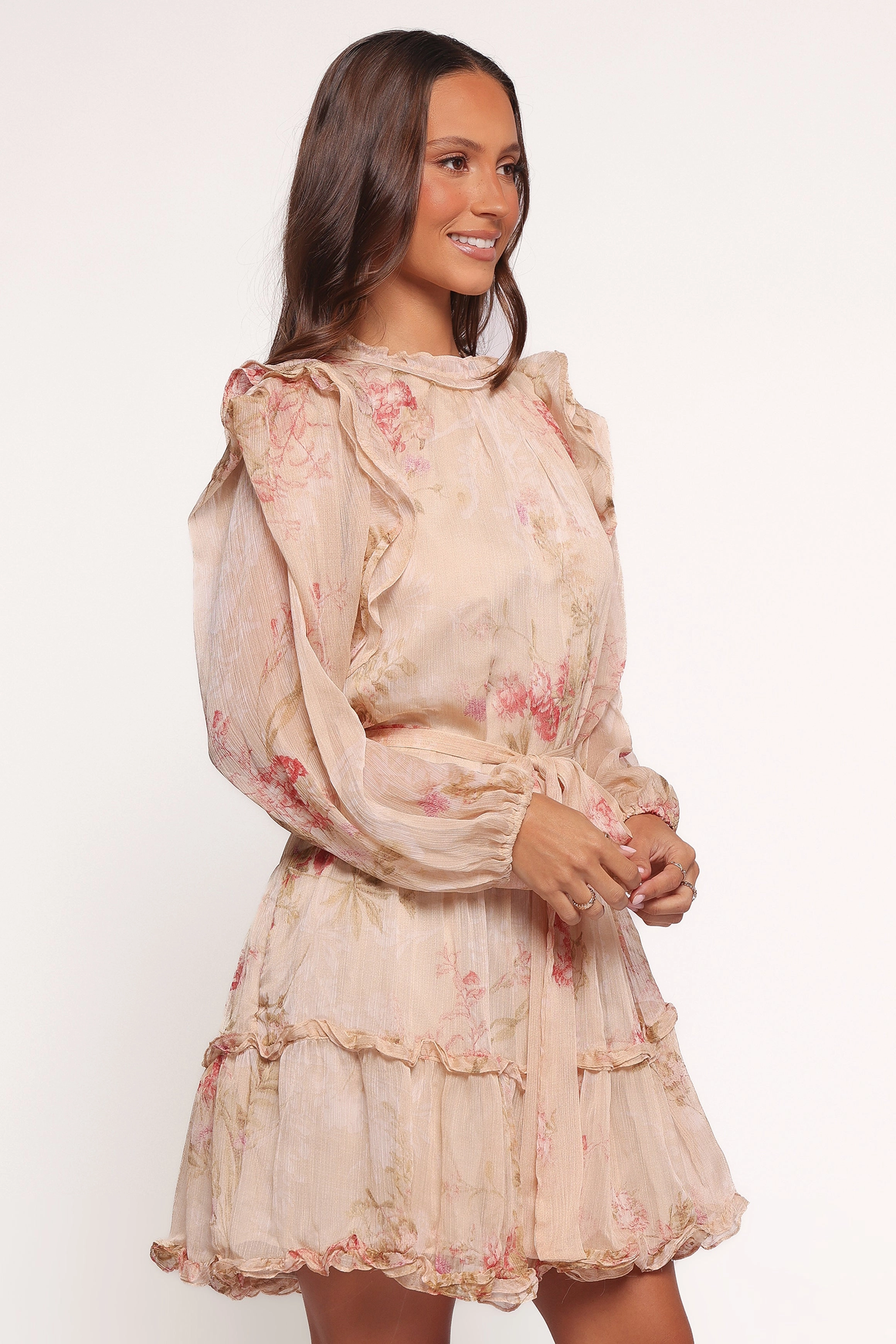 Phaedra Long Sleeve Mini Dress - Soft Rose Relaxed work dress Sophisticated Look