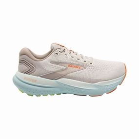 Brooks Women's Glycerin 21 Road Running Shoes - Coconut/Aqua/Autumn Sunset Layered sole Lightweight Use