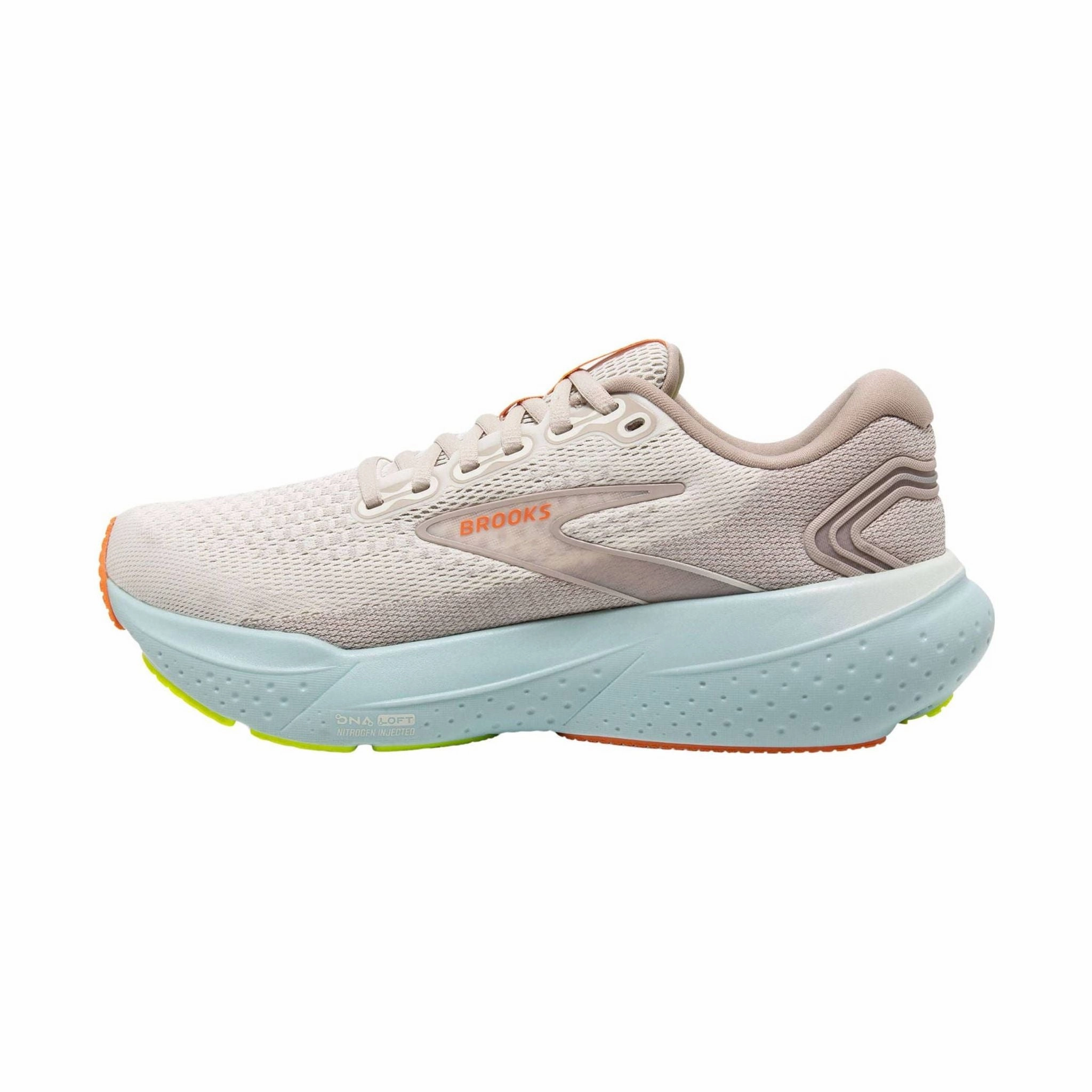 Long distance Wide toe box Brooks Women's Glycerin 21 Road Running Shoes - Coconut/Aqua/Autumn Sunset