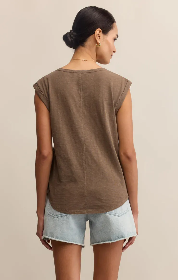 Cool Shades Per Diem Slub Top | Tiki, Black, White Effortless Style