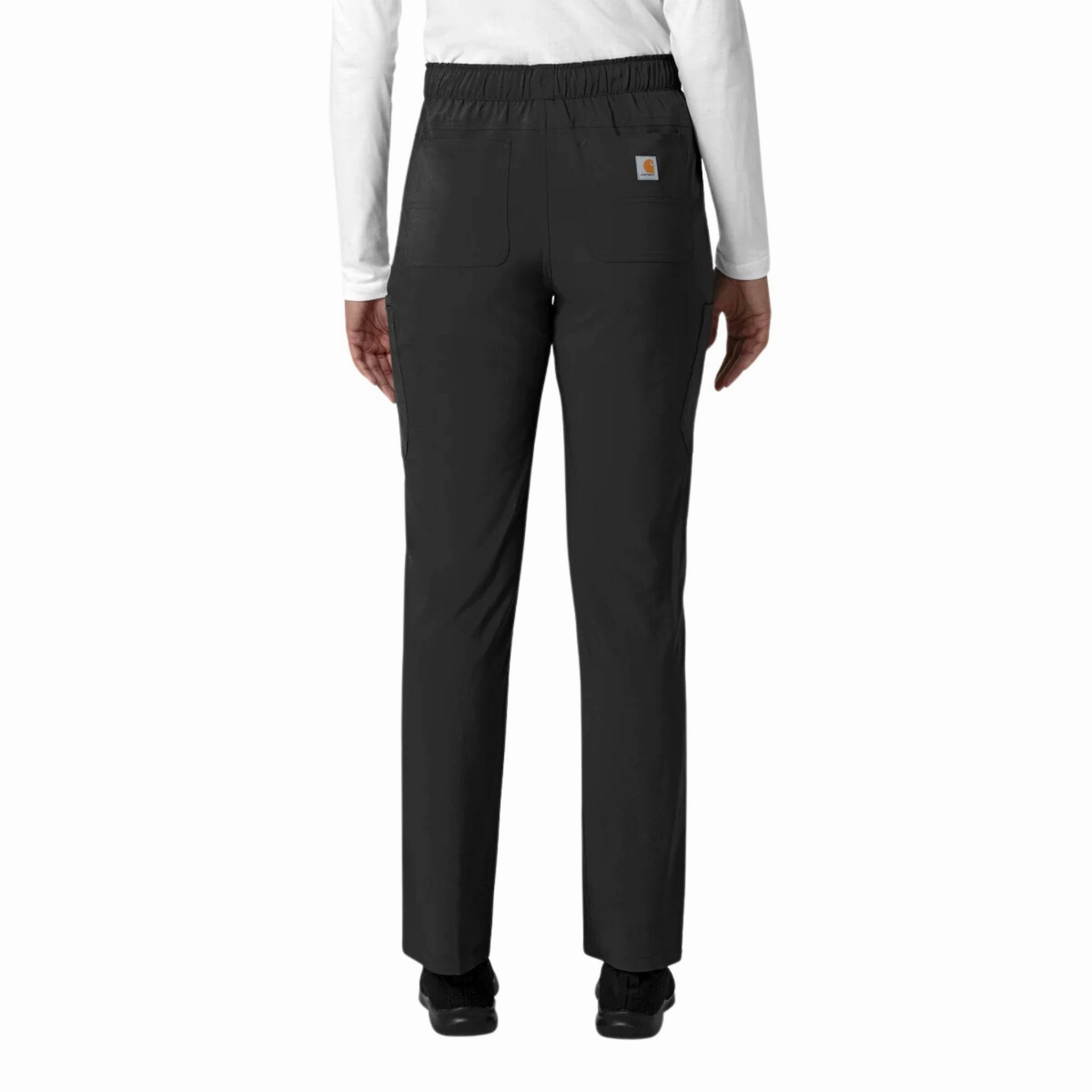 Carhartt Women's Force Cross Flex Straight Leg Cargo Scrub Pant - Black Smooth Fabric Casual Appeal