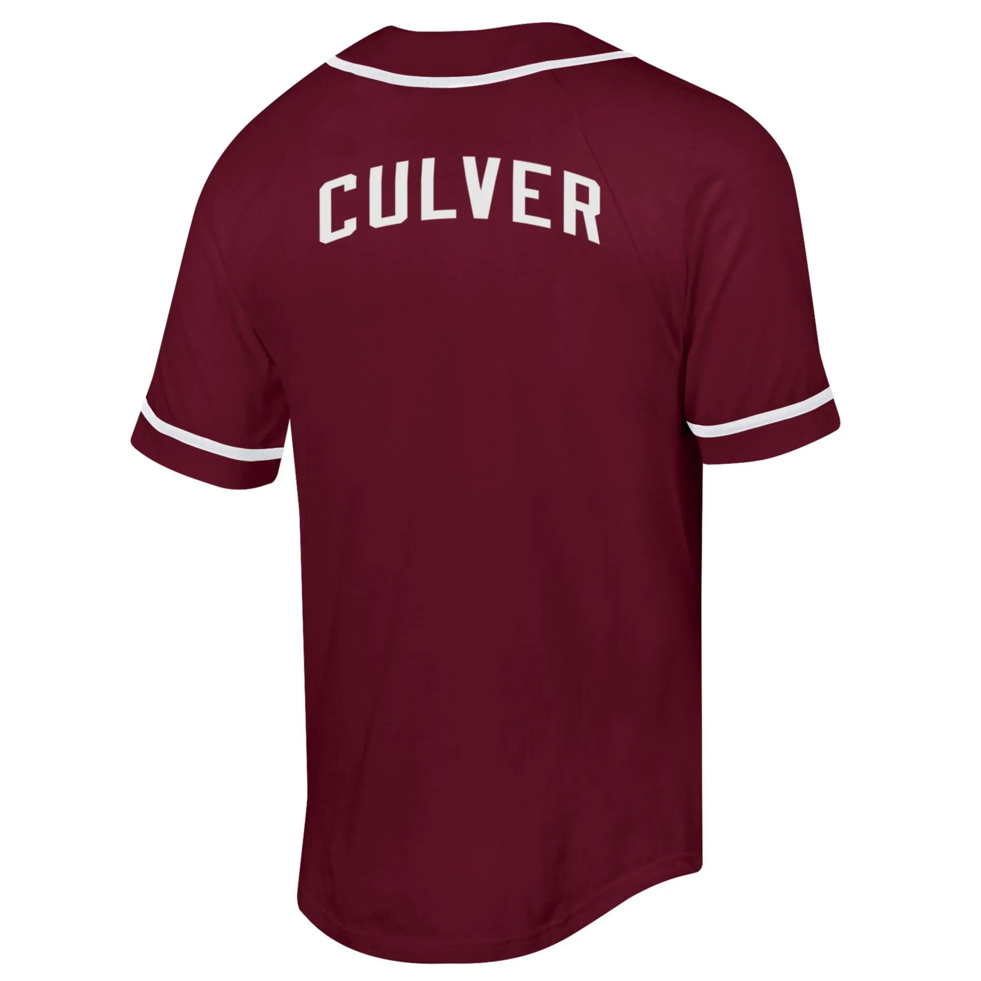 Preppy Champion Superfan Baseball Jersey Tee - Maroon / White
