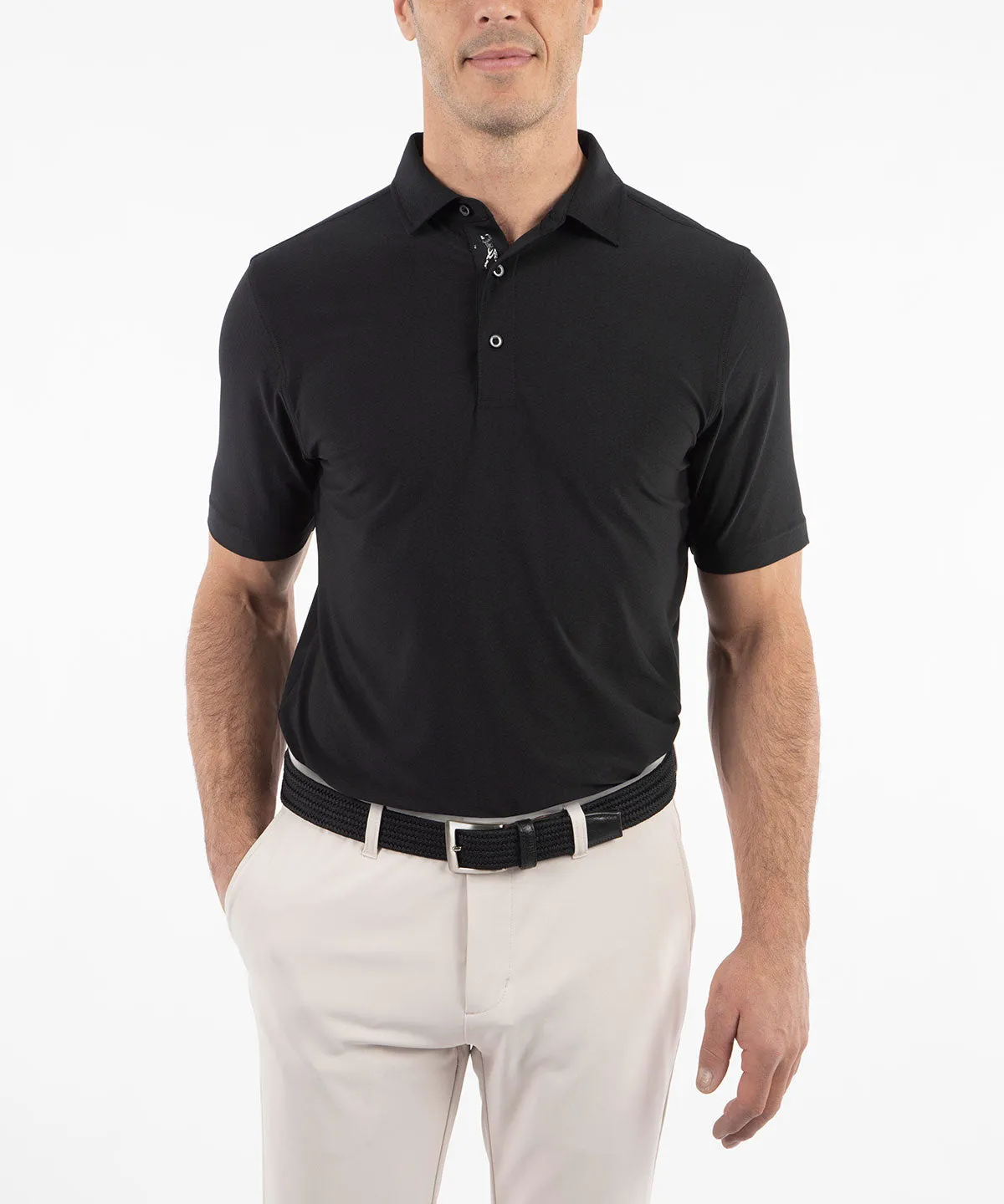 Performance Jersey Balata Print Polo NonChafing Seam Placement