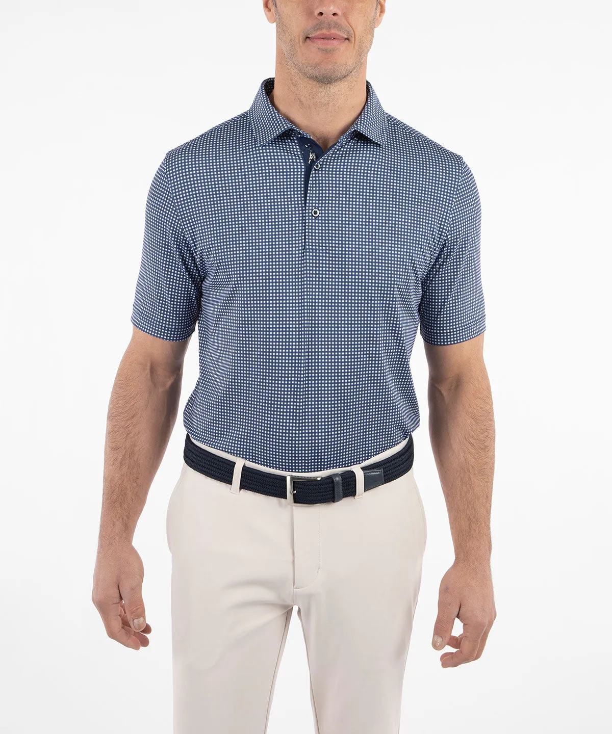 Functional Shirt Performance Jersey Gingham Print Polo