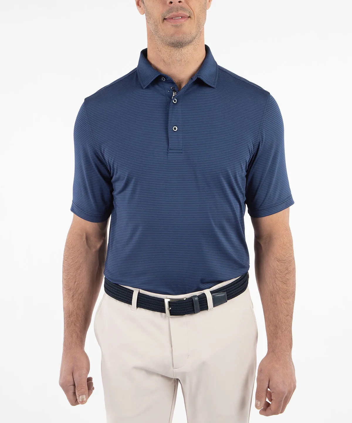 Performance Jersey Mini Tonal Feed Stripe Polo Cozy Style