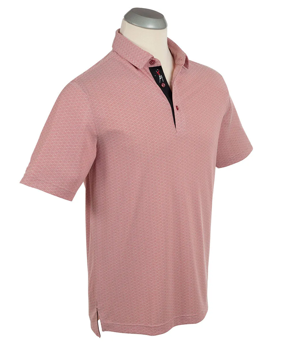 Unisex wear Performance Shadow Diamond Jacquard Short Sleeve Polo Shirt