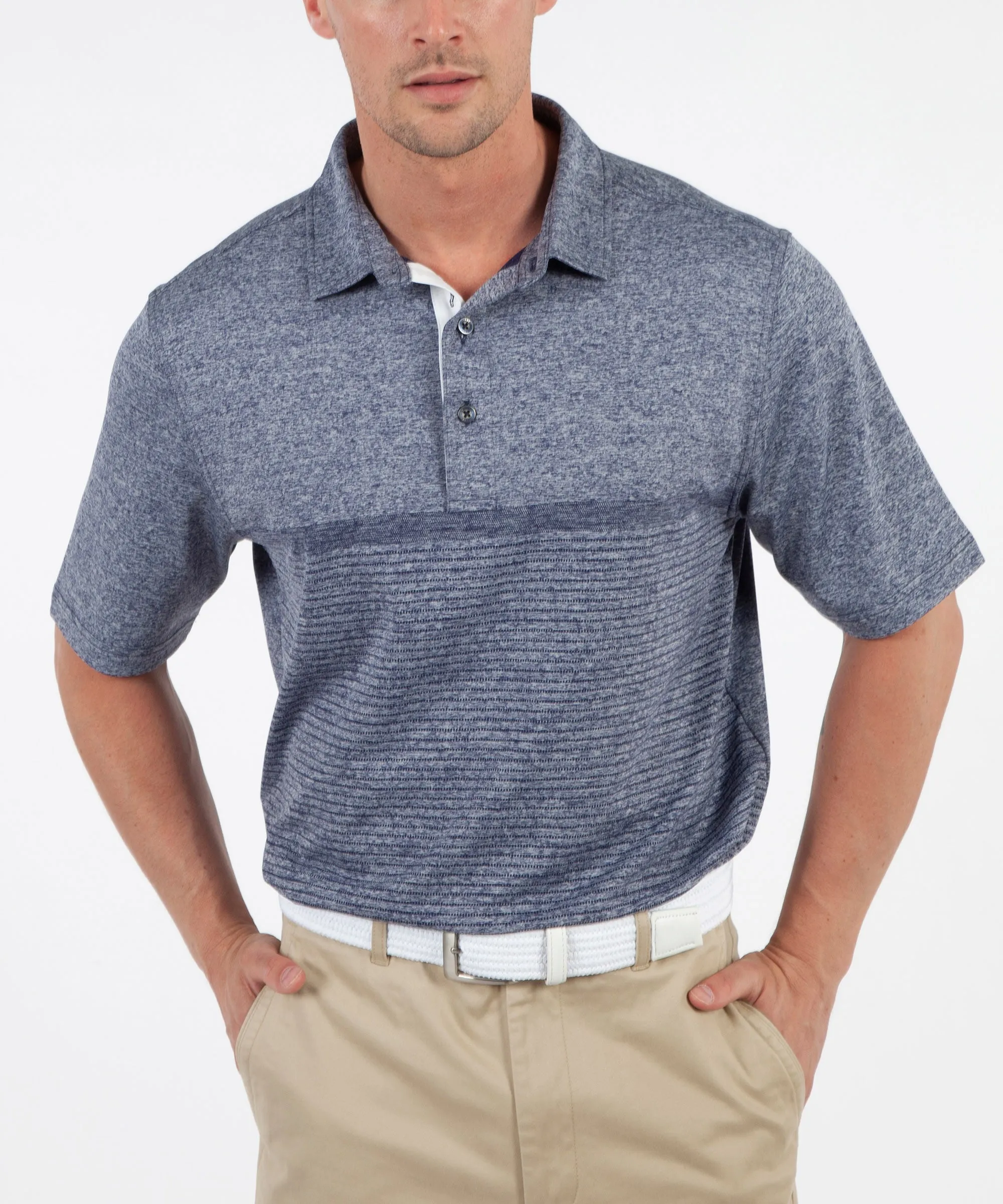 Comfy Wear Weekend Wearable Performance Zuma Jacquard Stripe Polo