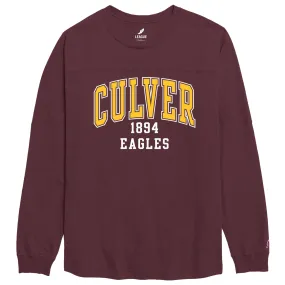 Smart Design Minimal Fashion Culver Eagles Throwback Long Sleeve Tee - Maroon