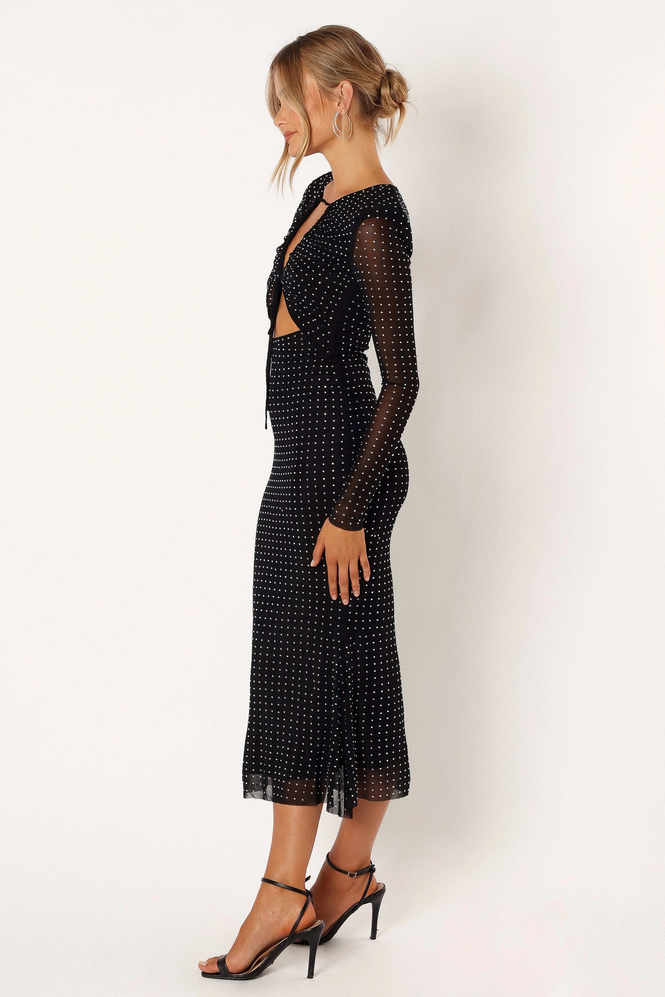 Event Perfect Salvatore Long Sleeve Midi Dress - Black