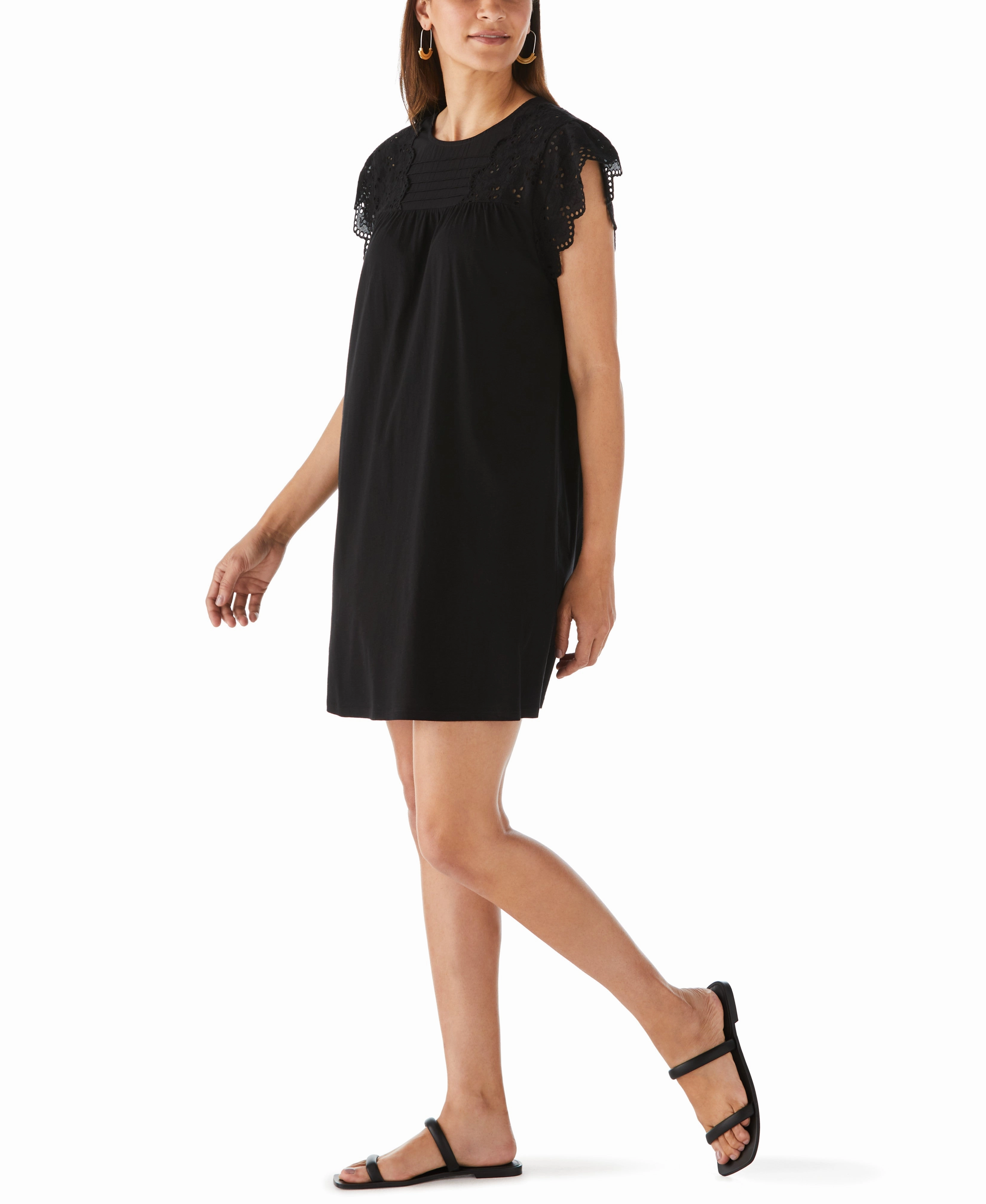 Balanced Shape Petite Knit Eyelet Dress