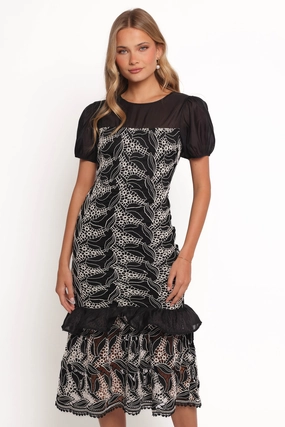 Cloud Light Dress-Up Style Peyton Midi Dress - Black