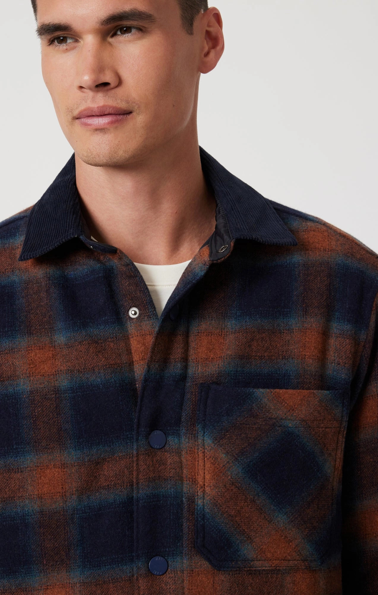 PLAID SHACKET IN BRICK RED CHECK Ergonomic Cut PFC Free Waterproofing