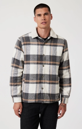 PLAID SHACKET IN GRAY CHECK Ventilation Panels AbrasionResistant Surface