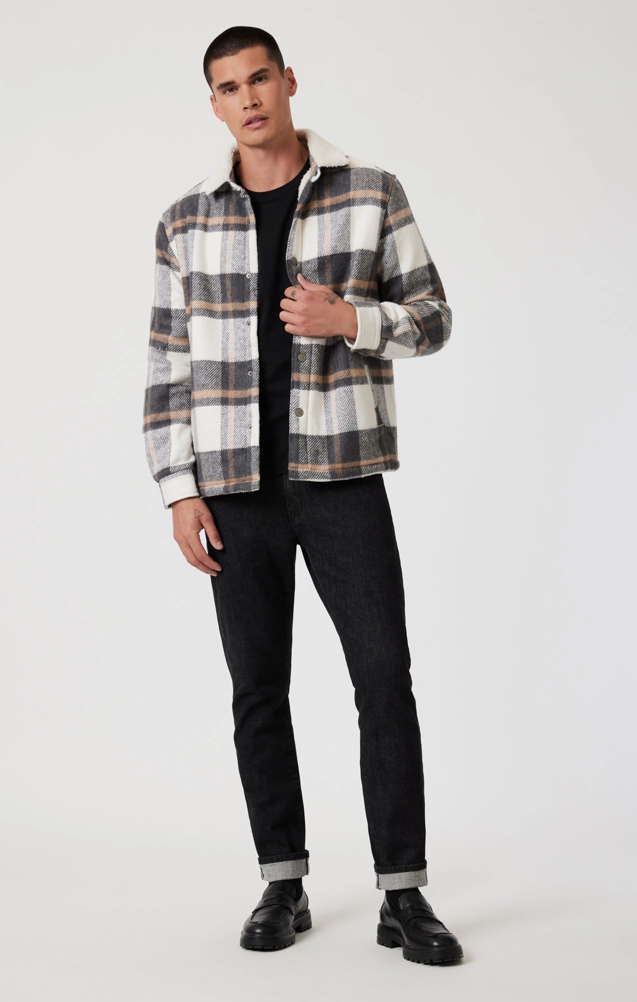 Minimalist Style PLAID SHACKET IN GRAY CHECK